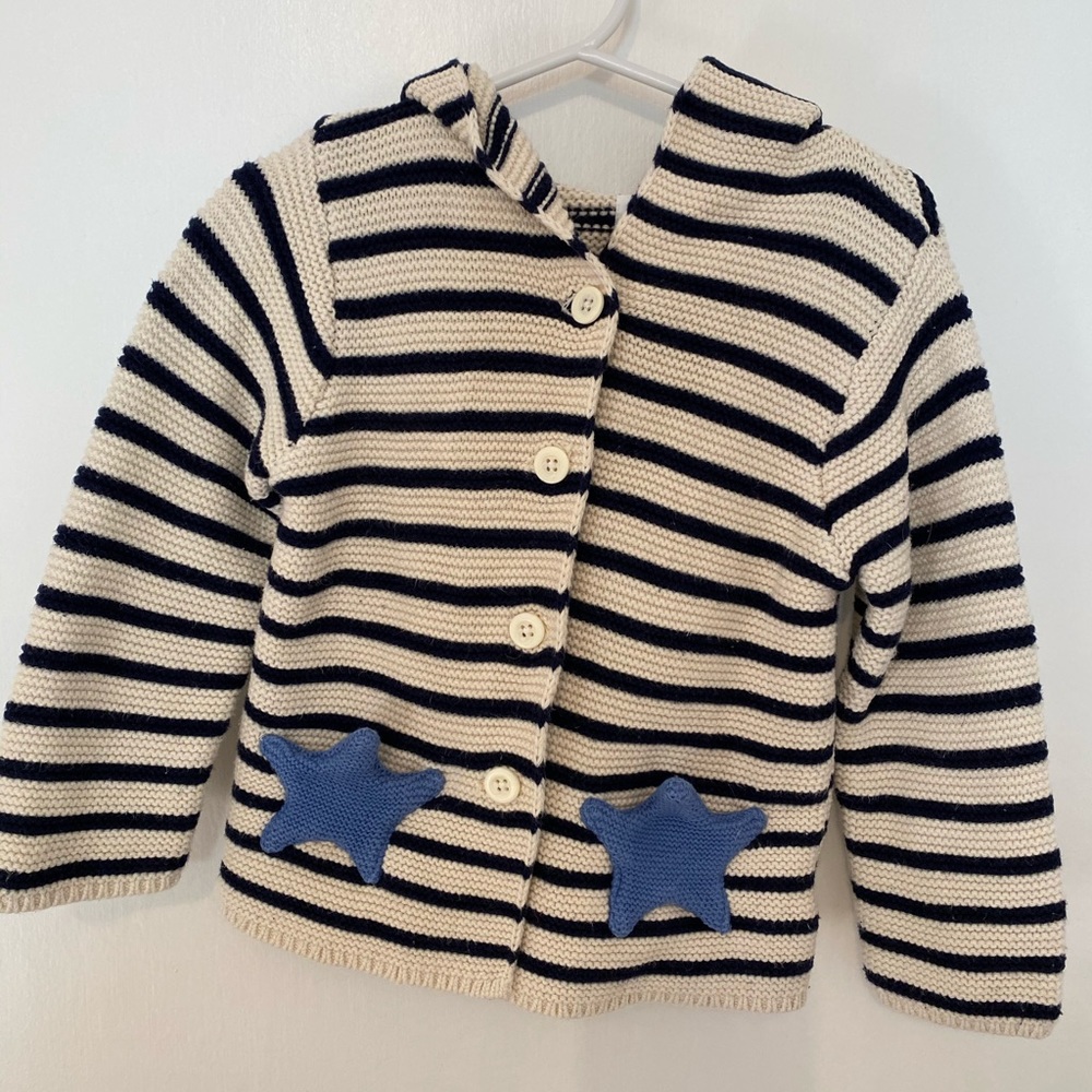 Baby Gap striped Bear hooded sweater 18-24 months